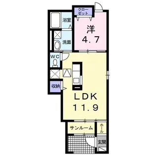 フローラA【1階】の間取り