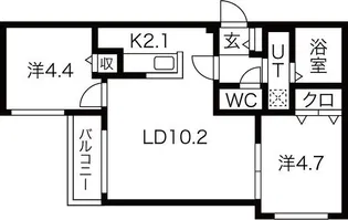 ブランシャール豊平パークサイド【4階】の間取り
