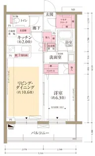フロール梶が谷【4階】の間取り