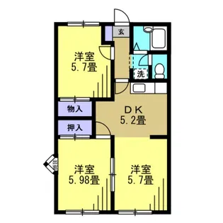 グランハイムAB【1階】の間取り