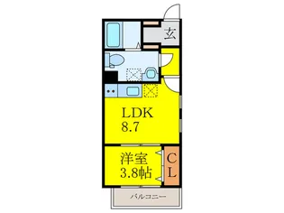 ウェリス南福岡【2階】の間取り