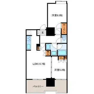 プレミストタワー総曲輪【19階】の間取り