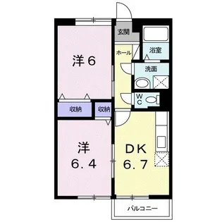 グランドールK.B棟【2階】の間取り