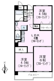 ハイツ神泉【5階】の間取り