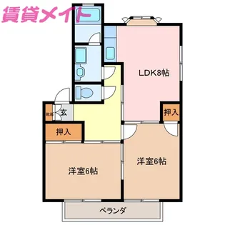 ロイヤルコーポ【2階】の間取り