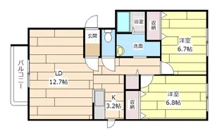 北海道岩見沢市六条東12【マンション】の間取り
