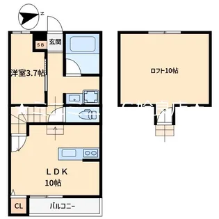 鹿児島県姶良市鍋倉【アパート】の間取り
