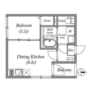 ポルティエ太秦【1階】の間取り