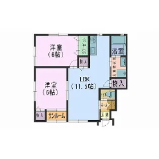 ラ・ファミーユ【1階】の間取り