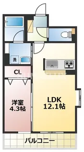 ディアコート御領【3階】の間取り