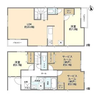 神奈川県横浜市泉区上飯田町【一戸建】の間取り