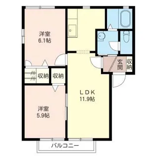 サニーコートダイドーE【2階】の間取り