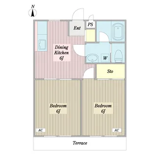 サンハイツII【1階】の間取り