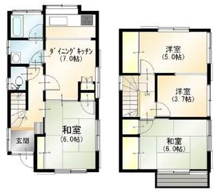 東京都東久留米市前沢2【一戸建】の間取り