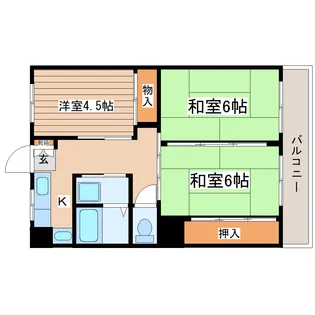 大野田YKハイツB【3階】の間取り