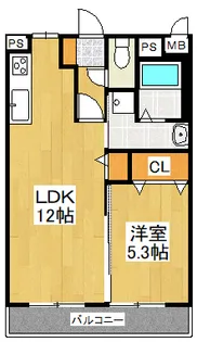 熊本県玉名市中【マンション】の間取り