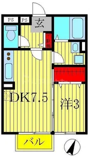 シェル・ドゥ【1階】の間取り