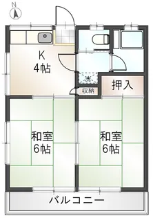 小手指グリーンハウス【2階】の間取り