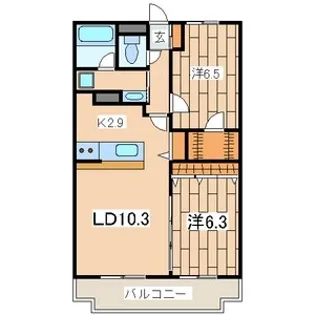 ヴァンヴェール三輪【1階】の間取り