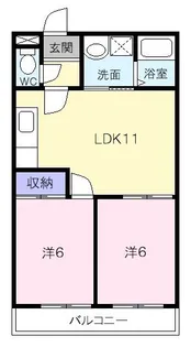 サンエイハイツ【1階】の間取り
