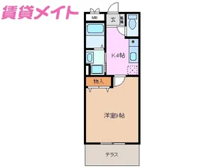 アーバングランツ三重【1階】の間取り