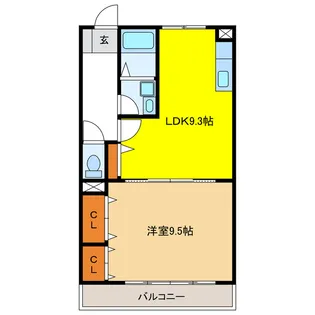 岐阜県岐阜市茜部野瀬1【アパート】の間取り