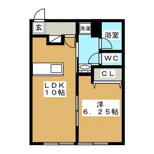 市川ハイツI【1階】の間取り