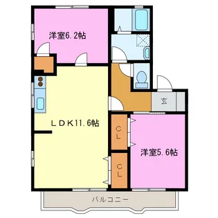 静岡県浜松市浜名区新都田5【アパート】の間取り