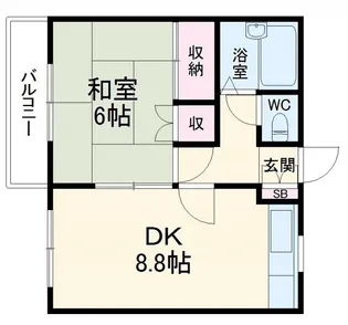 グランドール馬場B【2階】の間取り