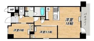 大阪府大阪市天王寺区伶人町【マンション】の間取り