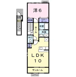 盛岡市太田7丁目【パレス・シュティルB】築17年【2階】の間取り