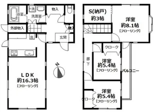 神奈川県横浜市鶴見区東寺尾1【一戸建】の間取り