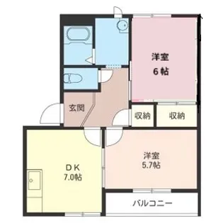 メゾンサンレイB【2階】の間取り