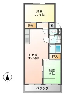 ビィラソレイユ【1階】の間取り