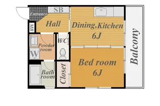 タウンプラザ照国【5階】の間取り