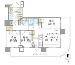 HARUMI FLAG PARK VILLAGE タワー棟【12階】の間取り