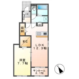 カリーノ リヴェルタ【1階】の間取り