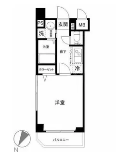 グリフィン横浜・桜木町参番館【10階】の間取り