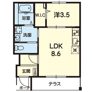 Viento大津杉水【1階】の間取り