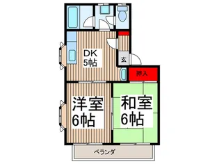 ワ-ルドハイツA.【2階】の間取り