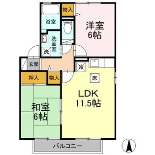 グランドキャッスルGOMI E【1階】の間取り