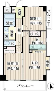 ガルファーサ新横浜【4階】の間取り