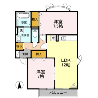 アザレアパーク A棟【2階】の間取り