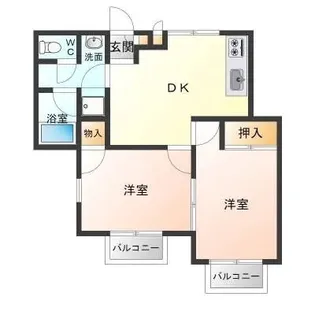 クリオコート西府II B棟【2階】の間取り