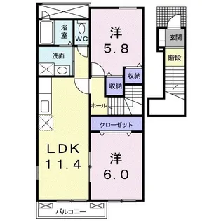 パストラーレII【2階】の間取り