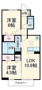 フロレゾンK&K【1階】の間取り