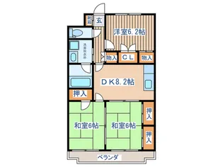 YKパルメゾン【3階】の間取り
