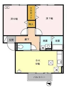 クレセントI【1階】の間取り