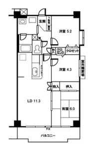 ユート小手指【3階】の間取り