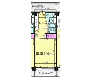 GRANVERDE 南方 EAST&WEST【5階】の間取り